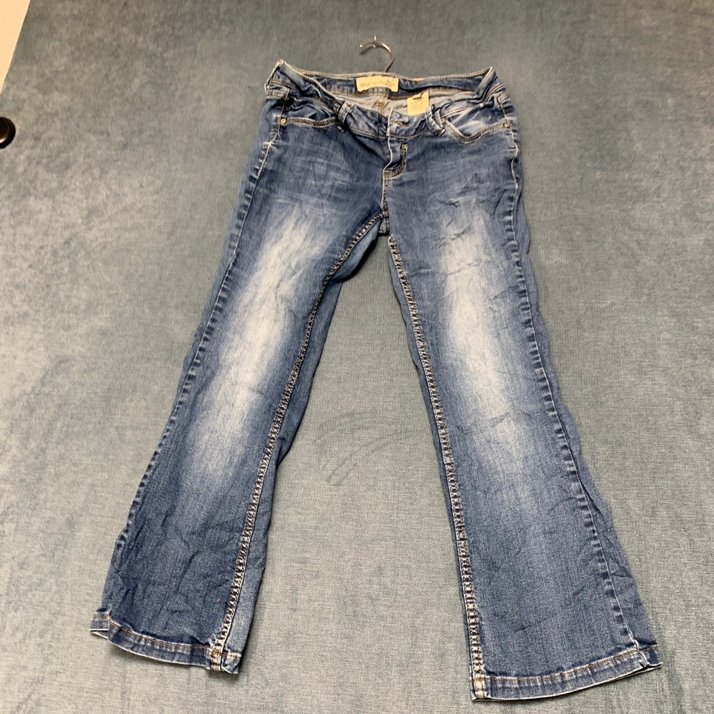 Paris Blue Bootcut Jeans Womens 9 Blue Denim Regular Fit Boho Faded Medium Wash